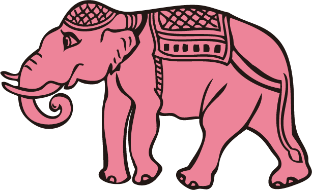 ピンク色の象